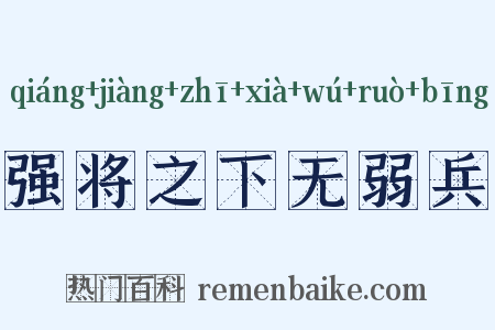 强将之下无弱兵是什么意思的图片